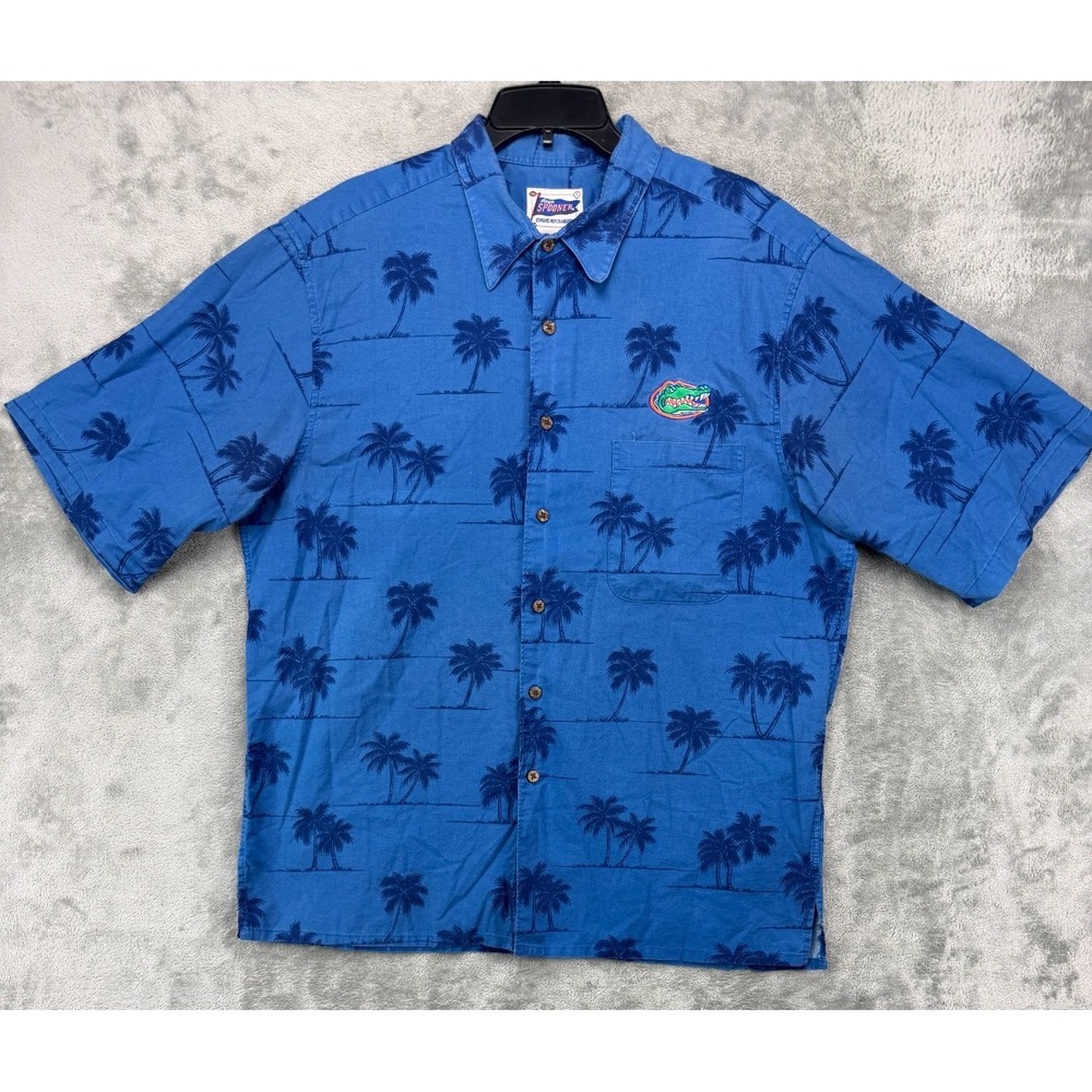 Reyn Spooner Men's Florida Gators‎ Shirt XL Blue Cotton Short Sleeve Button Up
